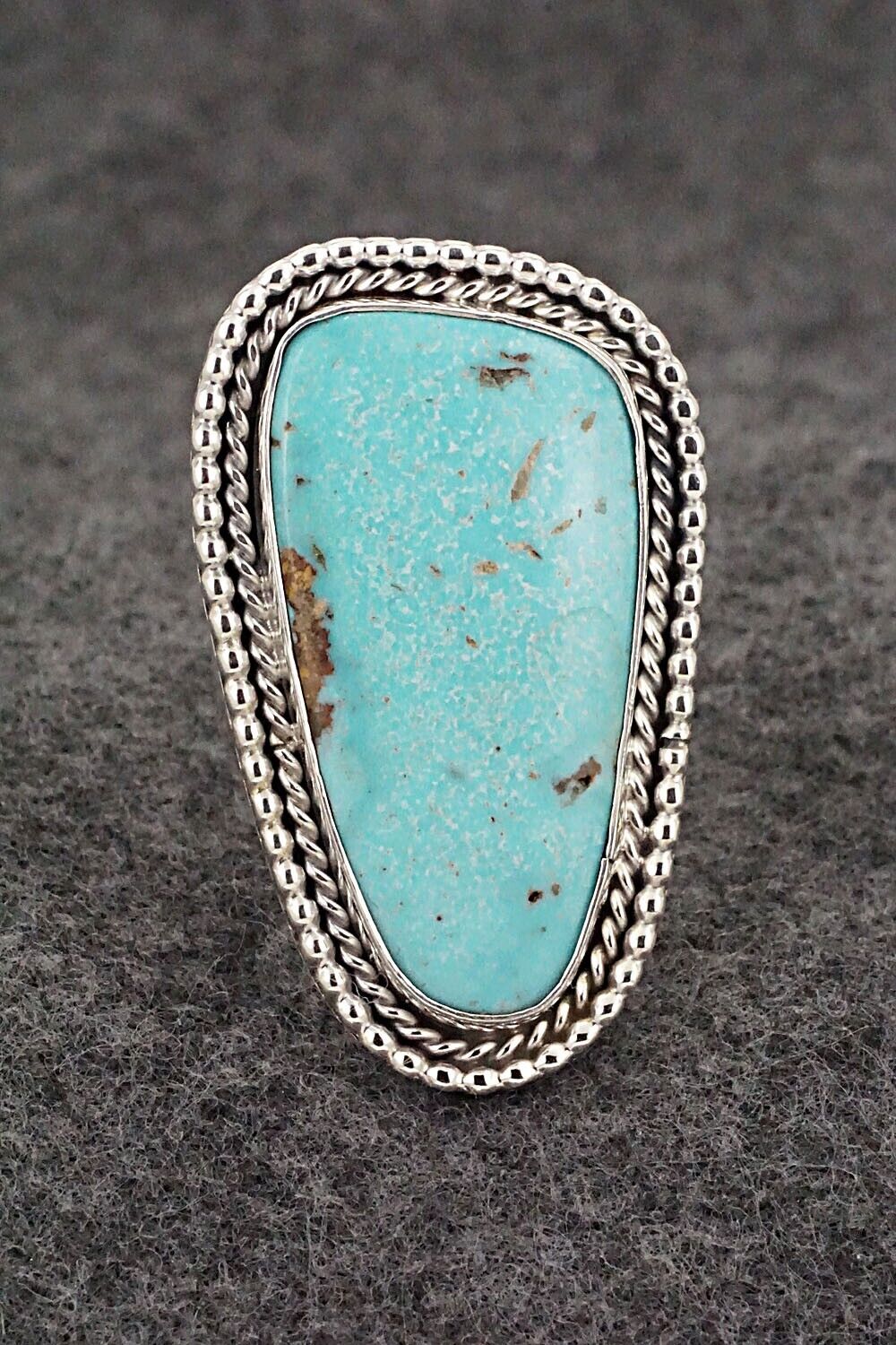 Turquoise & Sterling Silver Ring - Andrew Vandever - Size 7.75