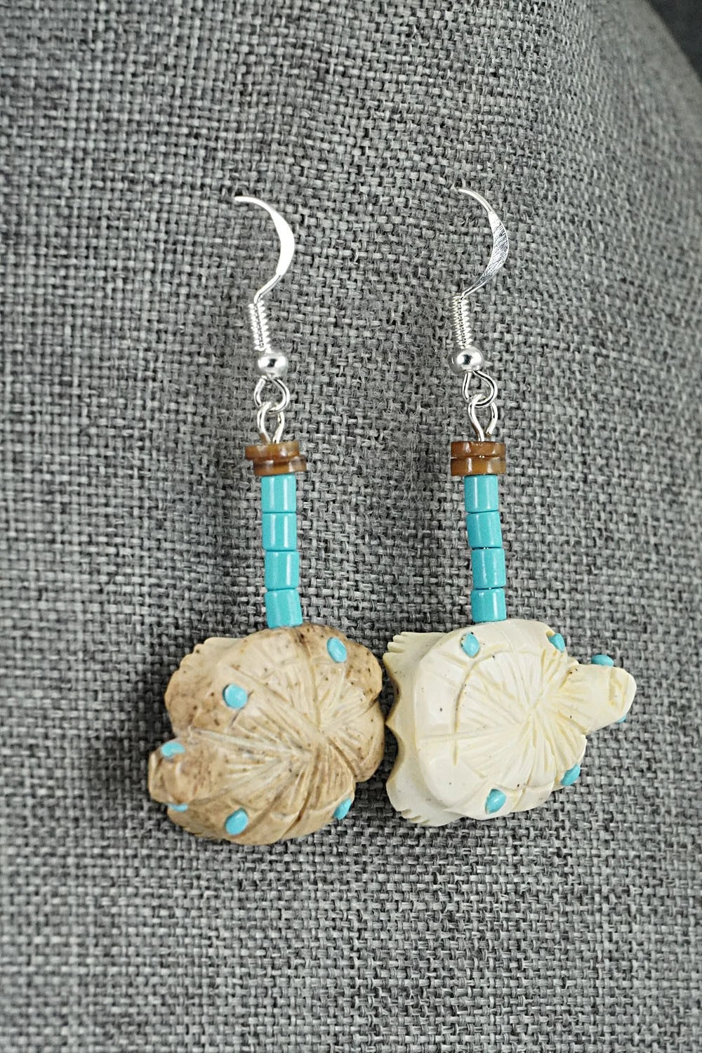 Multi-Stone Turtle Fetish & Sterling Silver Necklace Set - Dannette Laate