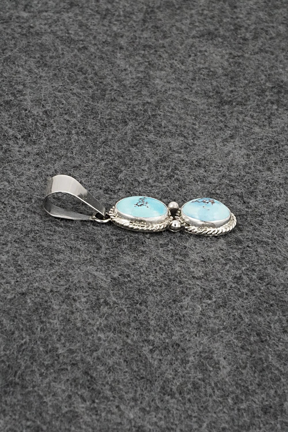 Turquoise & Sterling Silver Pendant - Eugene Gruber