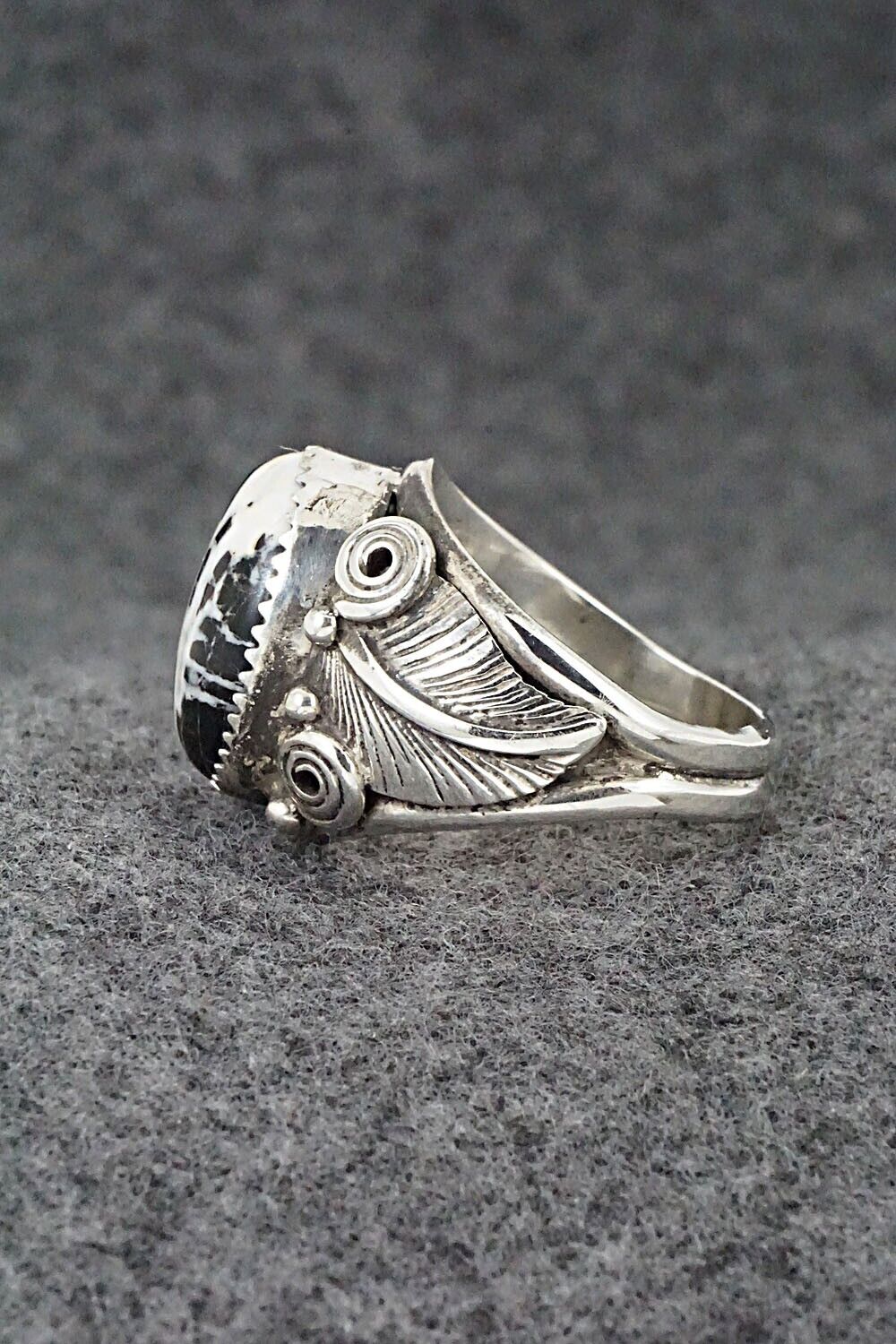 White Buffalo & Sterling Silver Ring - Davey Morgan - Size 9.5