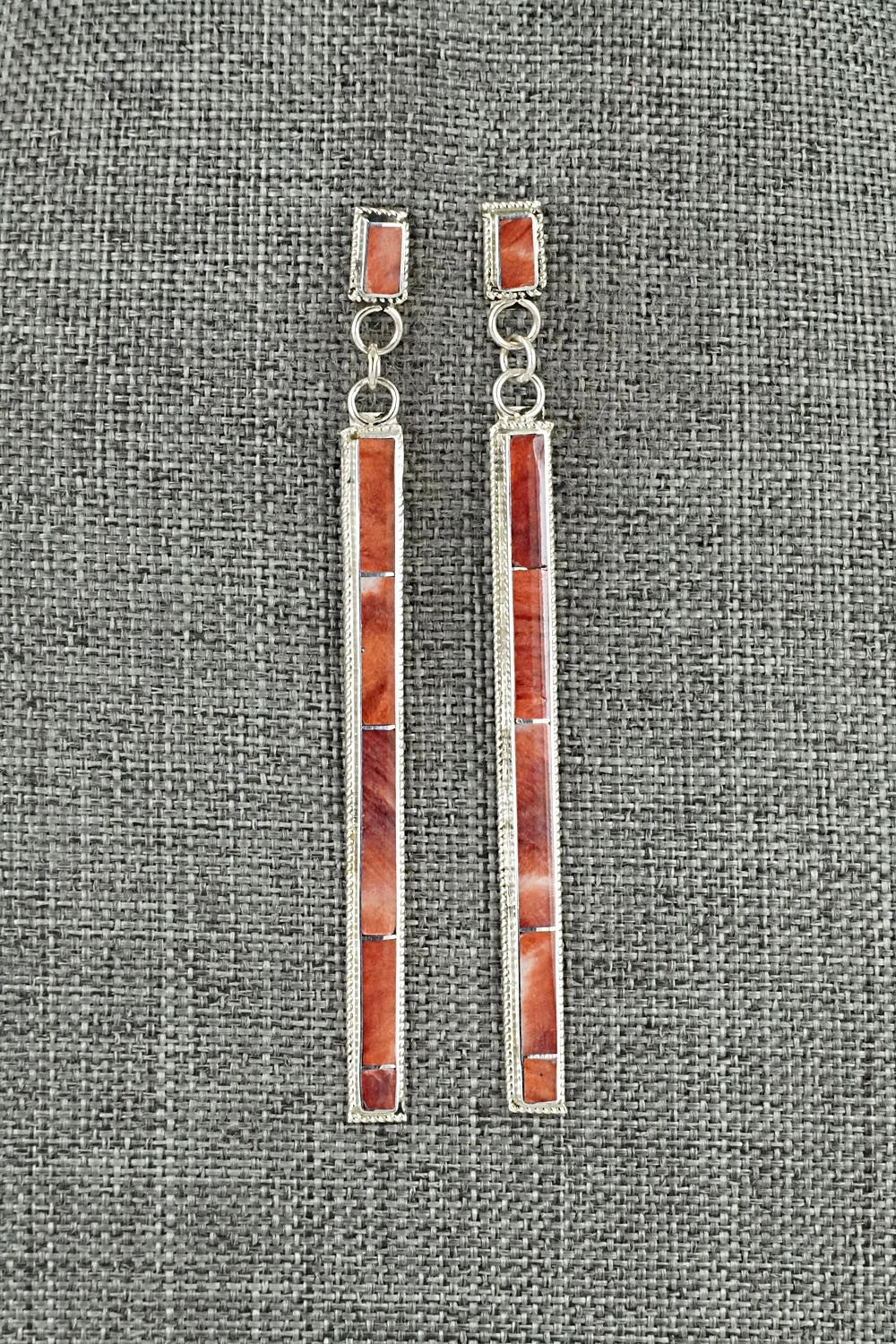 Spiny Oyster & Sterling Silver Earrings - Ricky Booqua