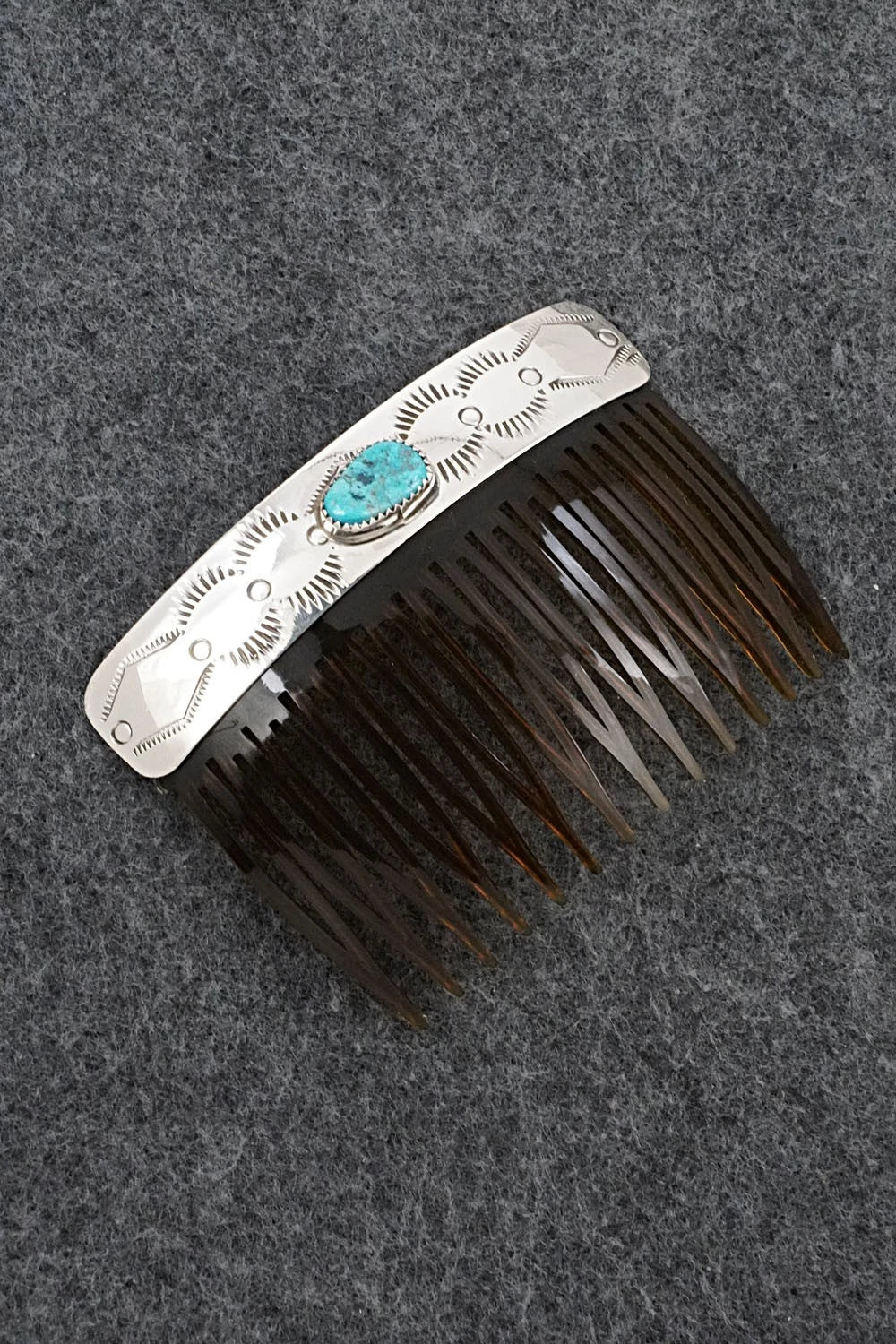Turquoise & Sterling Silver Hair Combs - Joann Silver