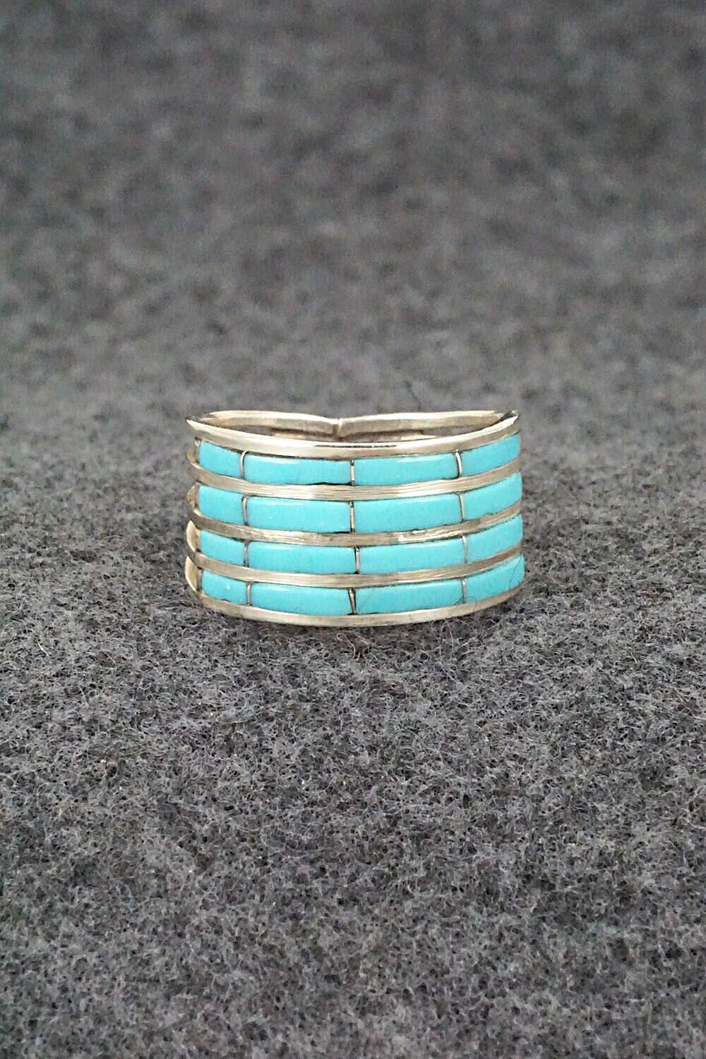 Turquoise & Sterling Silver Ring - Claresse Kylestewa - Size 8.75