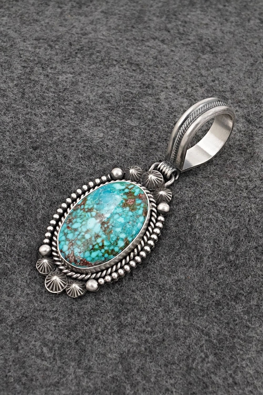 Turquoise & Sterling Silver Pendant - Michael Calladitto