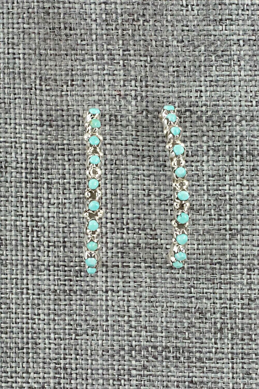 Turquoise & Sterling Silver Earrings - Simpso Tsipa