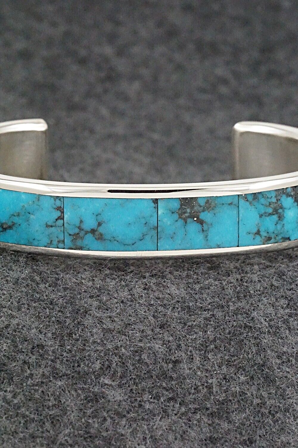 Turquoise & Sterling Silver Inlay Bracelet - Larry Loretto