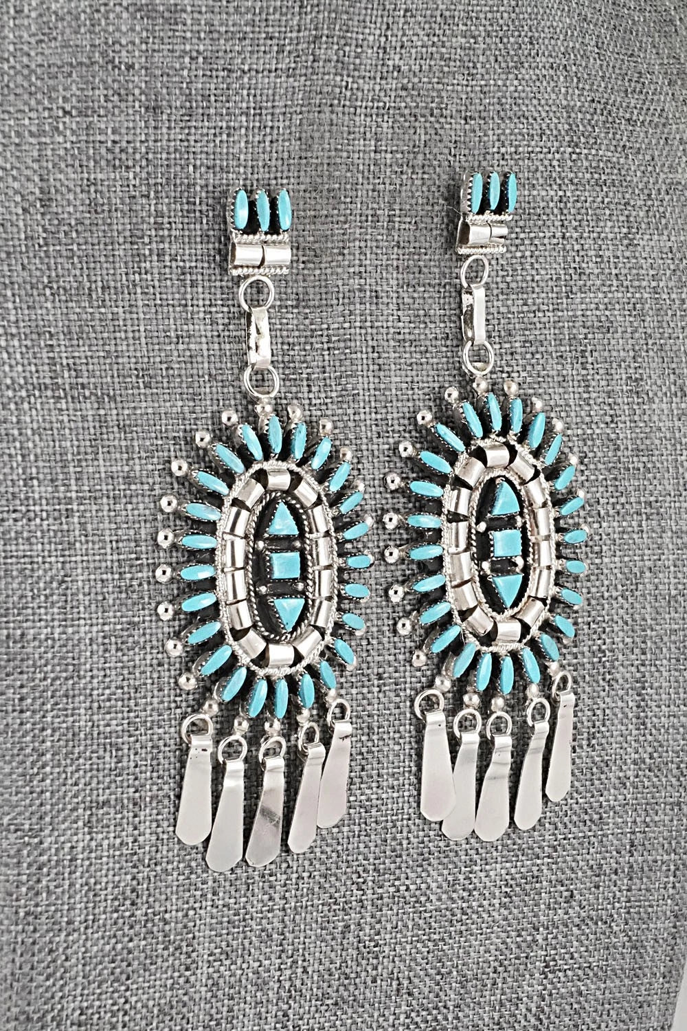 Turquoise & Sterling Silver Earrings - Evonne Hustito