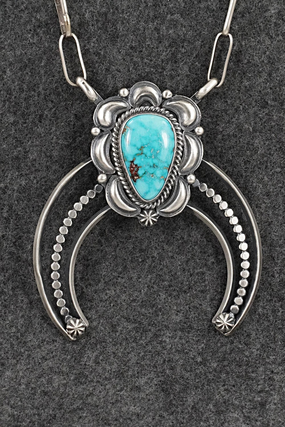 Turquoise & Sterling Silver Necklace - Raymond Delgarito