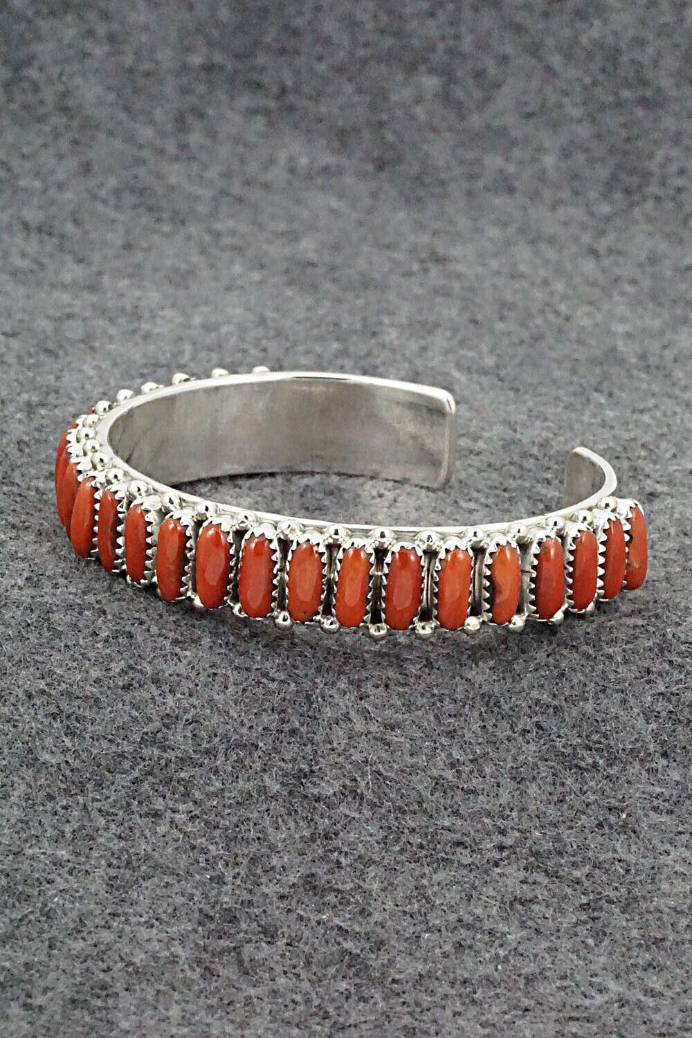 Coral & Sterling Silver Bracelet - Jasper Wilson