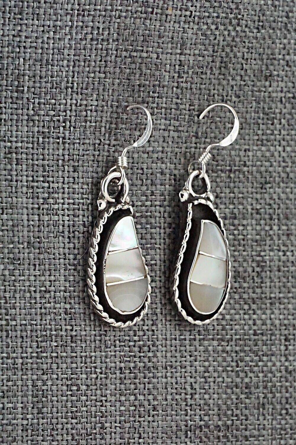 Mother of Pearl & Sterling Silver Inlay Earrings - Susie Lowsayatee