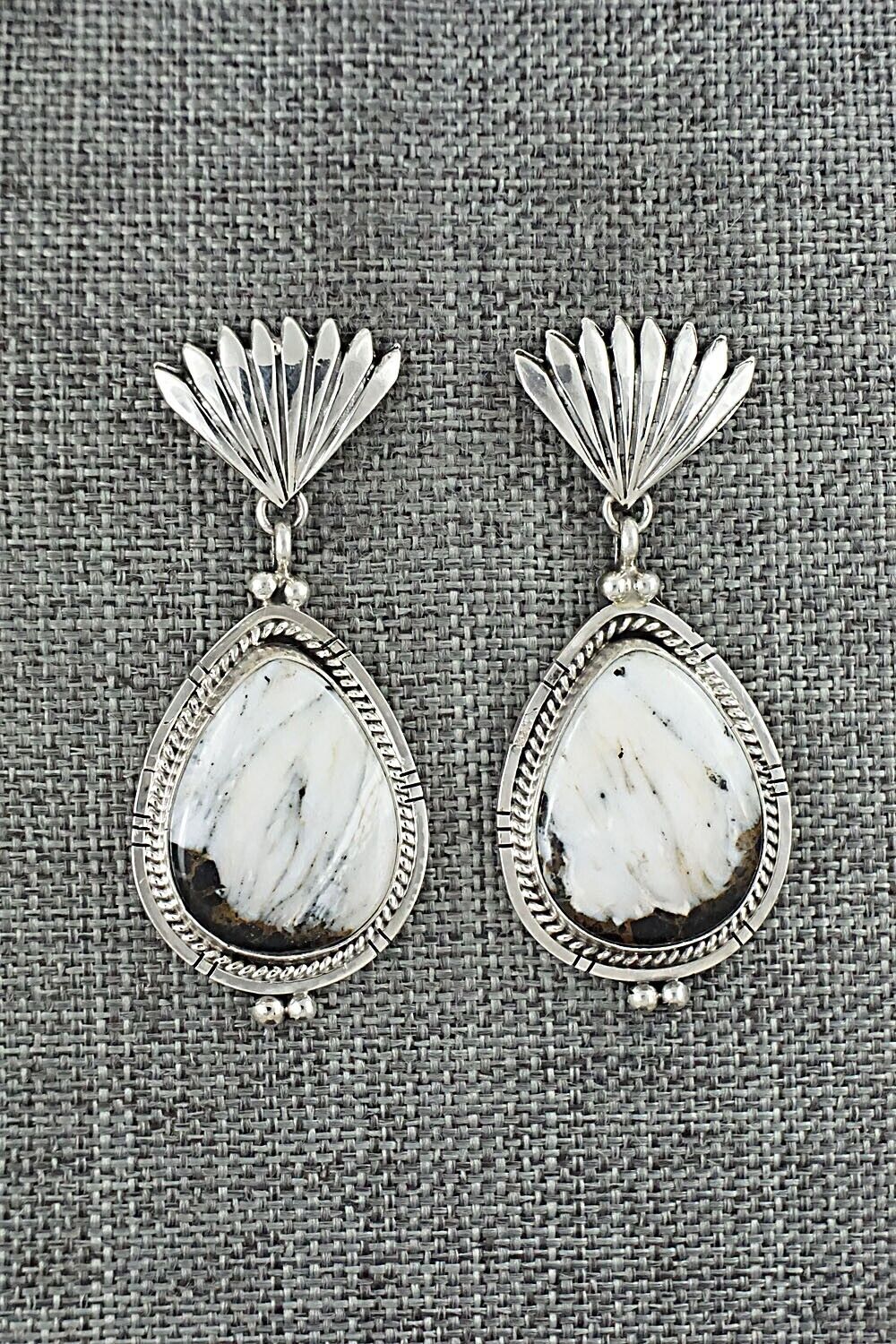 White Buffalo & Sterling Silver Earrings - Annie Spencer