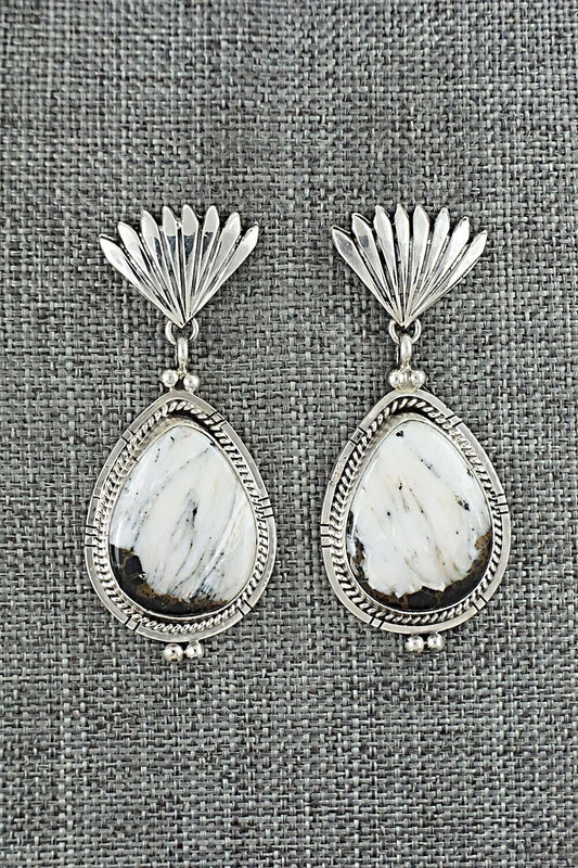 White Buffalo & Sterling Silver Earrings - Annie Spencer