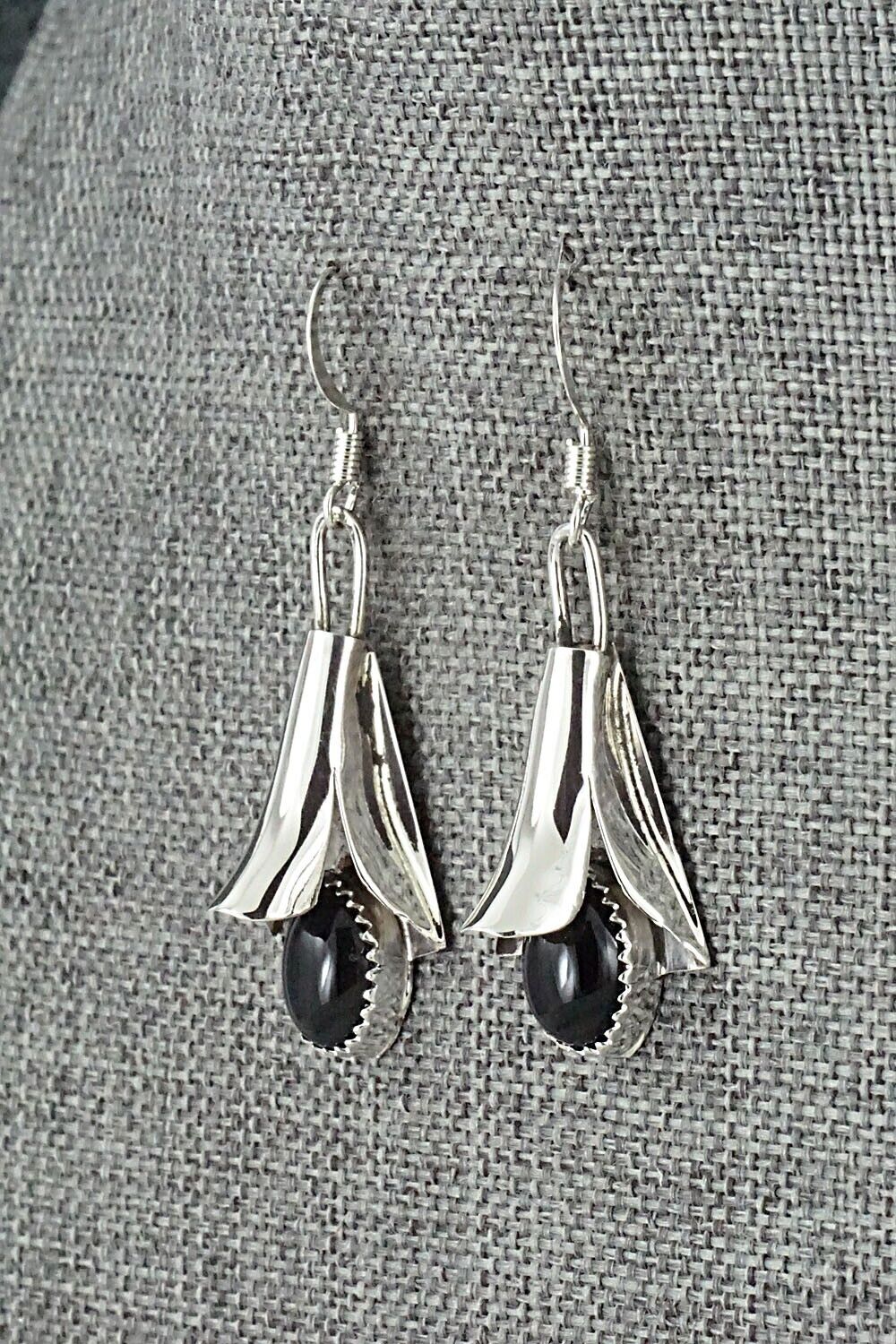Onyx & Sterling Silver Squash Blossom Set - Louise Yazzie
