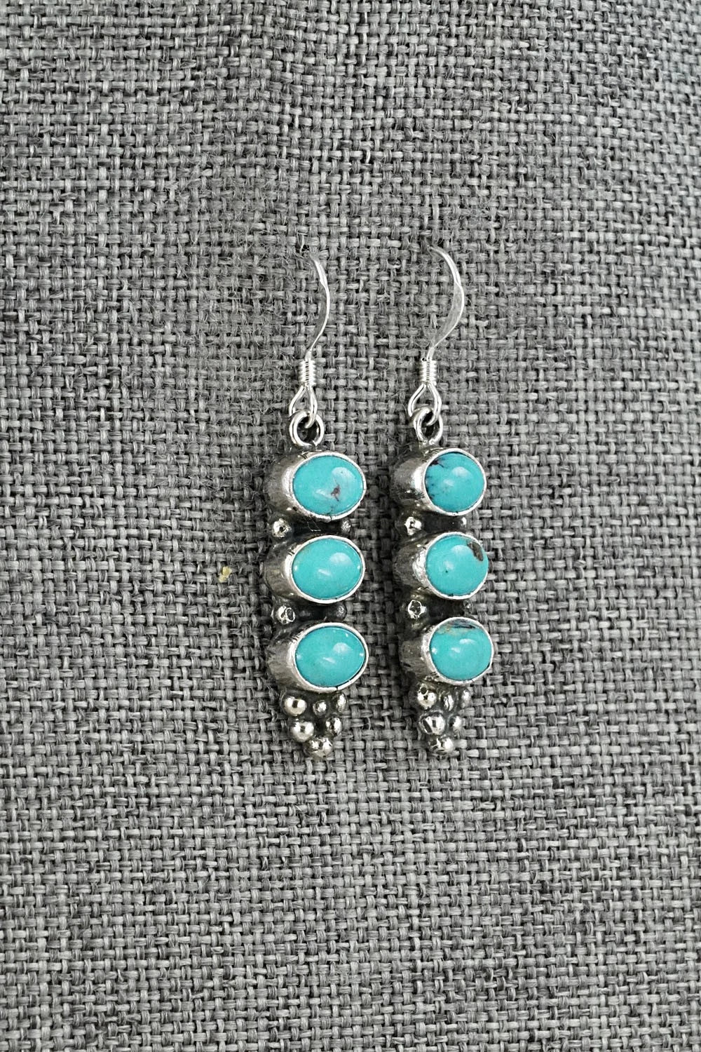 Turquoise & Sterling Silver Earrings - Gary Shorty