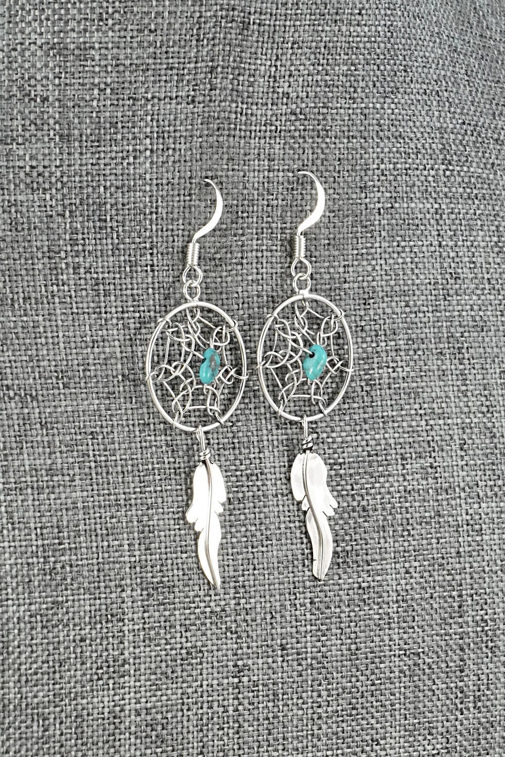 Turquoise & Sterling Silver Earrings - Lorenzo Arviso