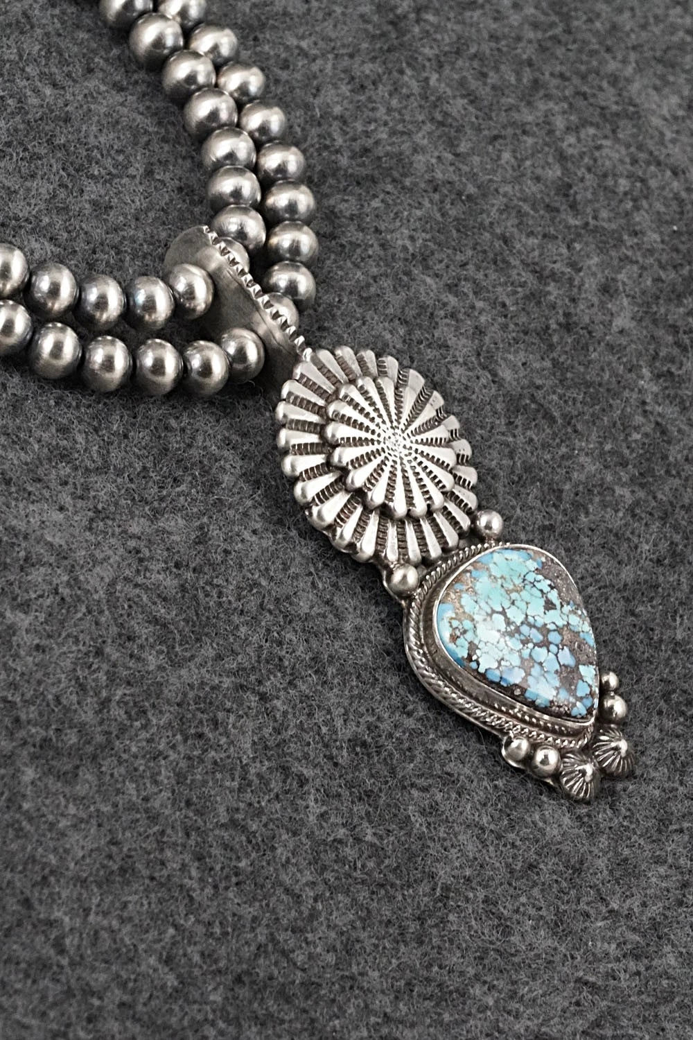 Turquoise & Sterling Silver Necklace - Tom Lewis