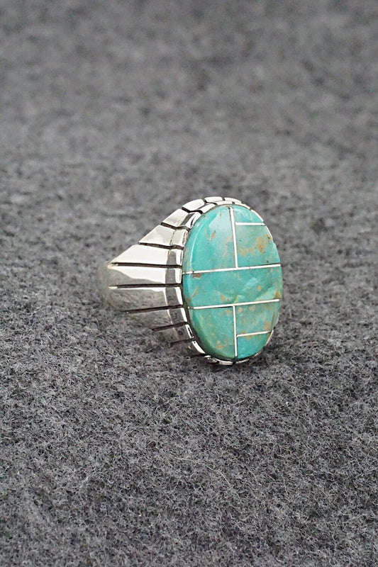 Turquoise & Sterling Silver Ring - Trevor Jack - Size 9