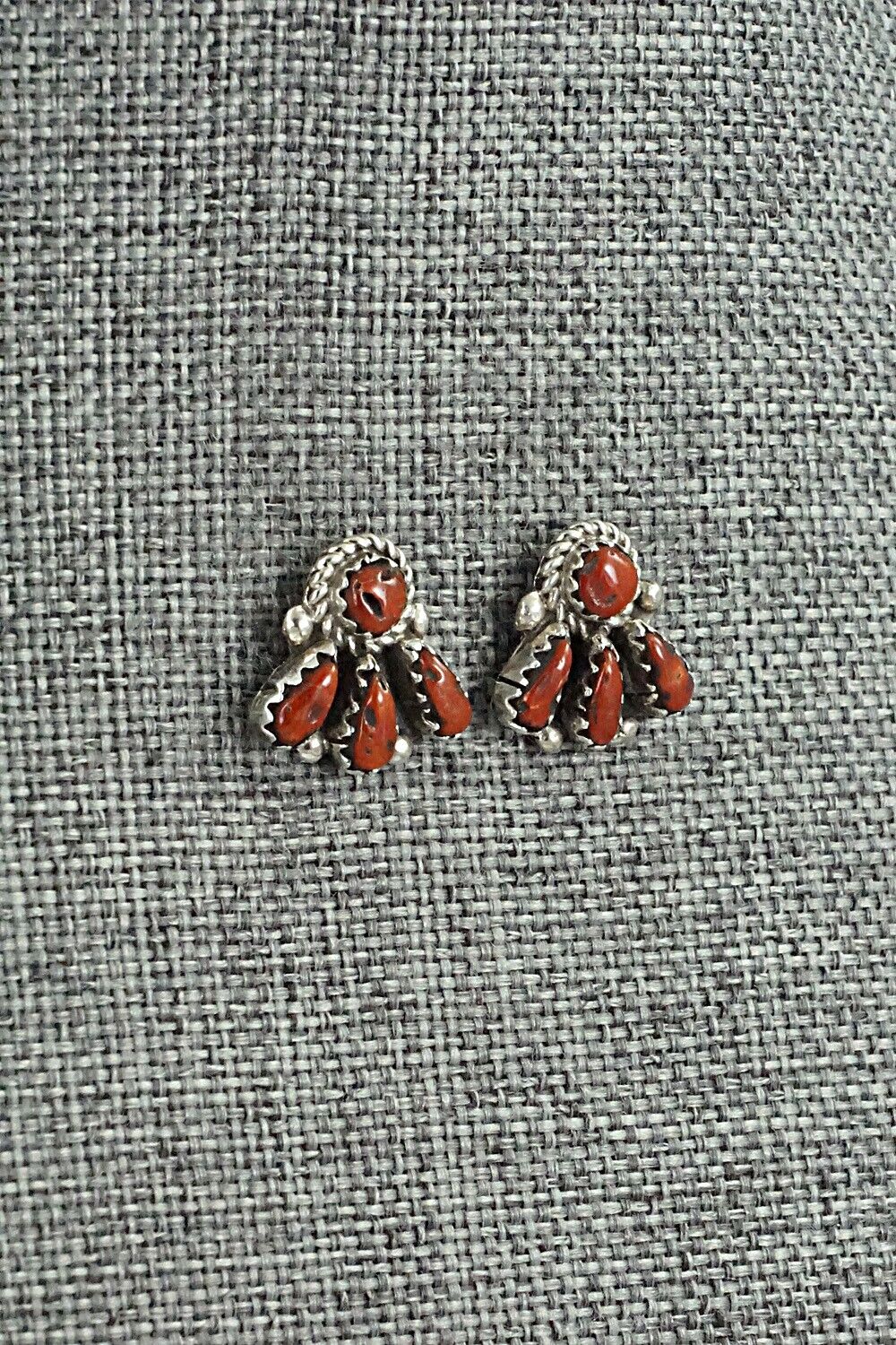 Coral & Sterling Silver Earrings - George Gasper