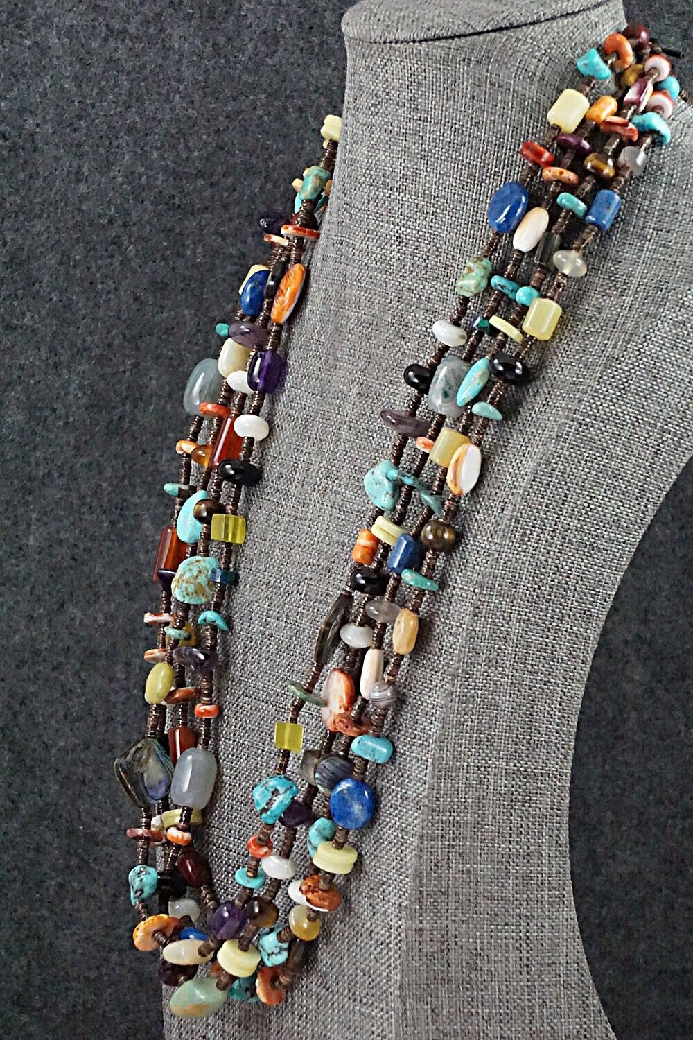 Multi Stone and Sterling Silver Necklace - Helen Tsosie