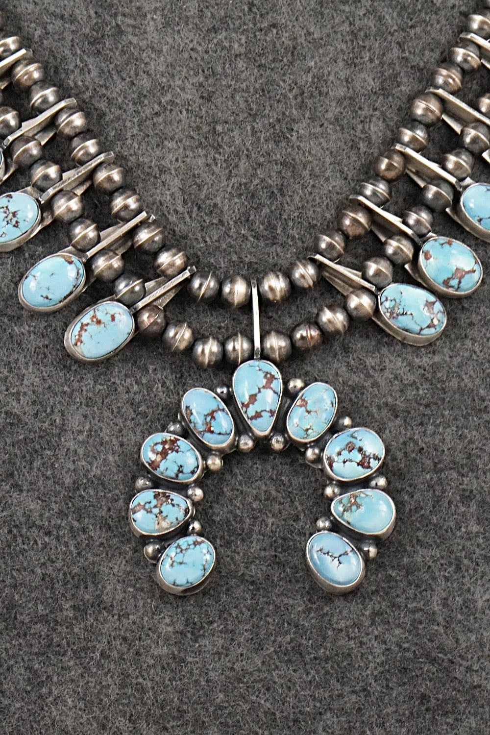 Turquoise & Sterling Silver Squash Blossom Set - Darrin Livingston