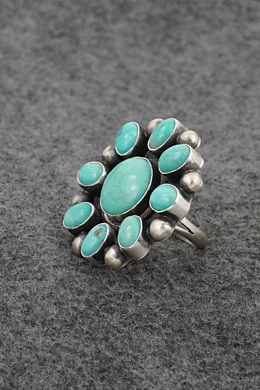 Turquoise & Sterling Silver Ring - Kathleen Livingston - Size Adjustable