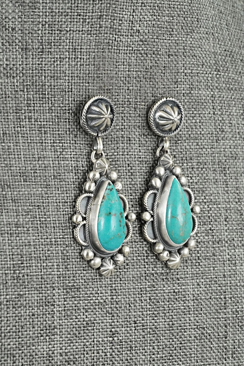 Turquoise & Sterling Silver Earrings - Darrin Livingston