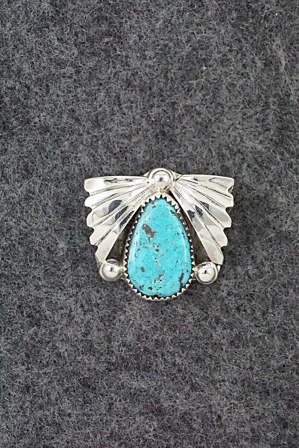 Turquoise & Sterling Silver Pendant - Lyolita Tsattie