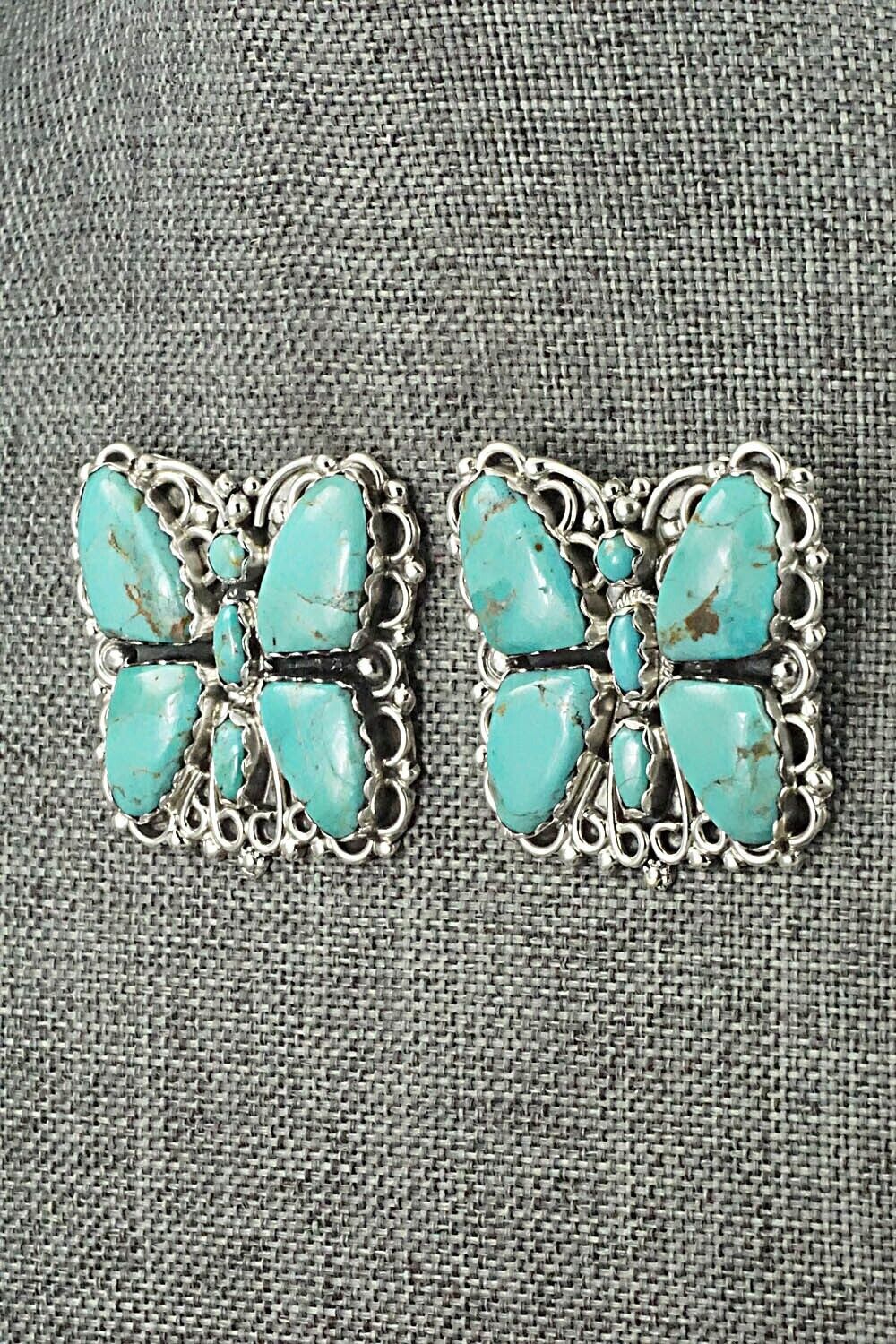 Turquoise and Sterling Silver Earrings - Zeita Begay