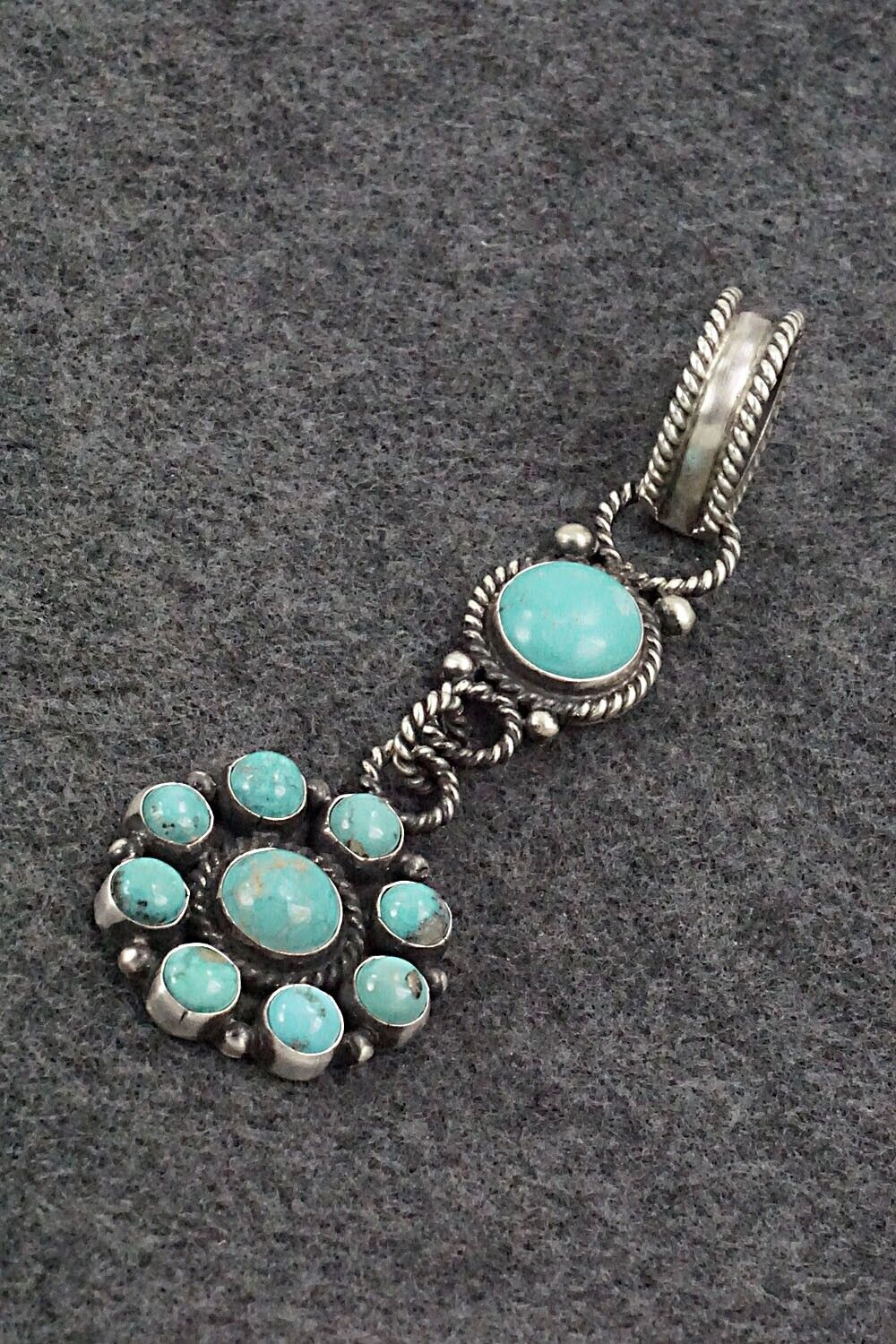 Turquoise and Sterling Silver Pendant - Devon Brown