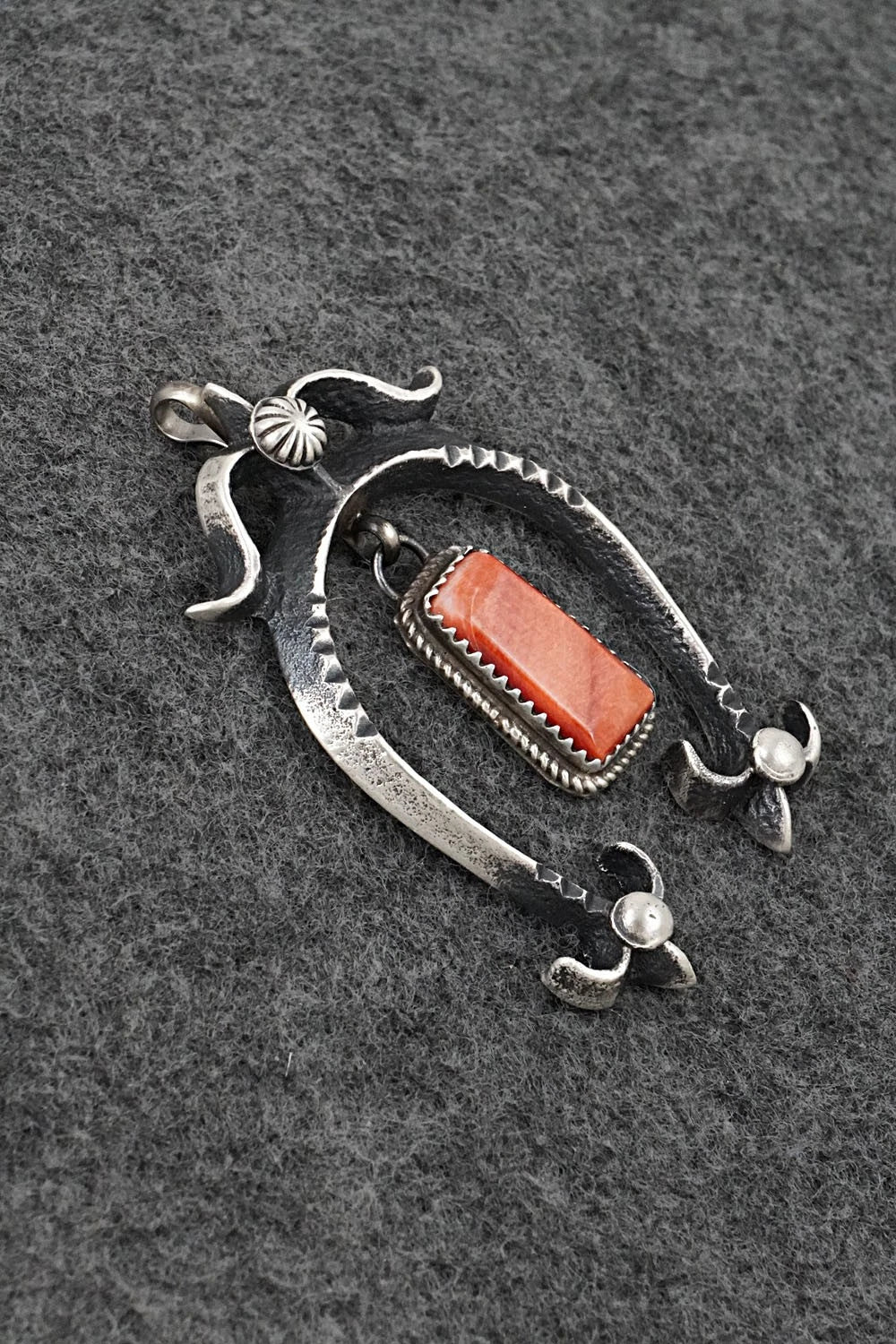 Spiny Oyster and Sterling Silver Pendant - Martha Cayatineto