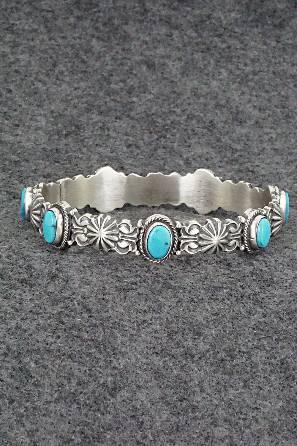 Turquoise & Sterling Silver Bangle Bracelet - Thomas Yazzie