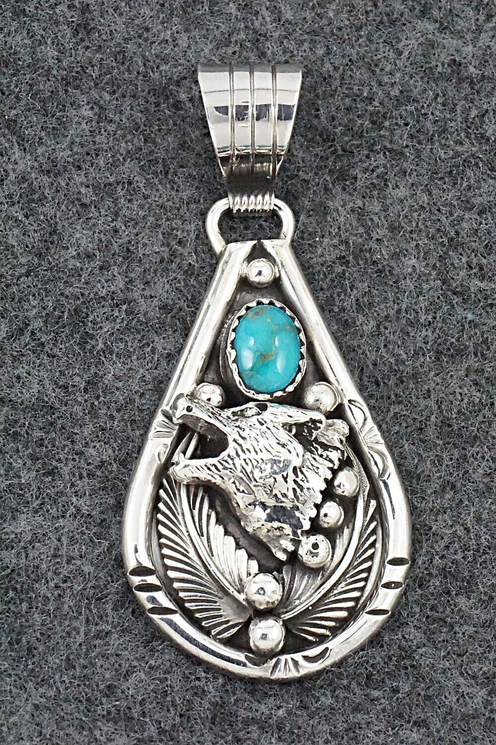 Turquoise & Sterling Silver Pendant - Henry Attakai
