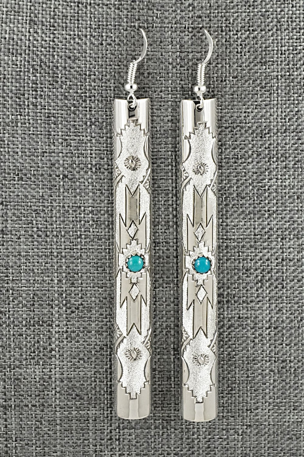 Turquoise & Sterling Silver Earrings - Zane Tahe