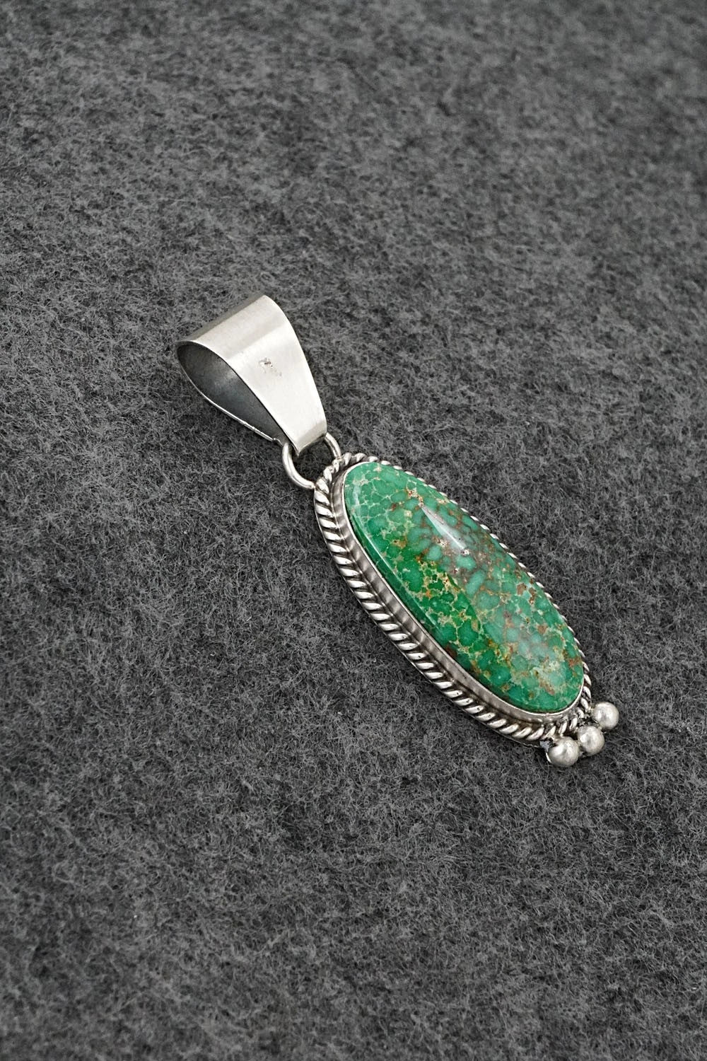 Turquoise & Sterling Silver Pendant - Eugene Gruber