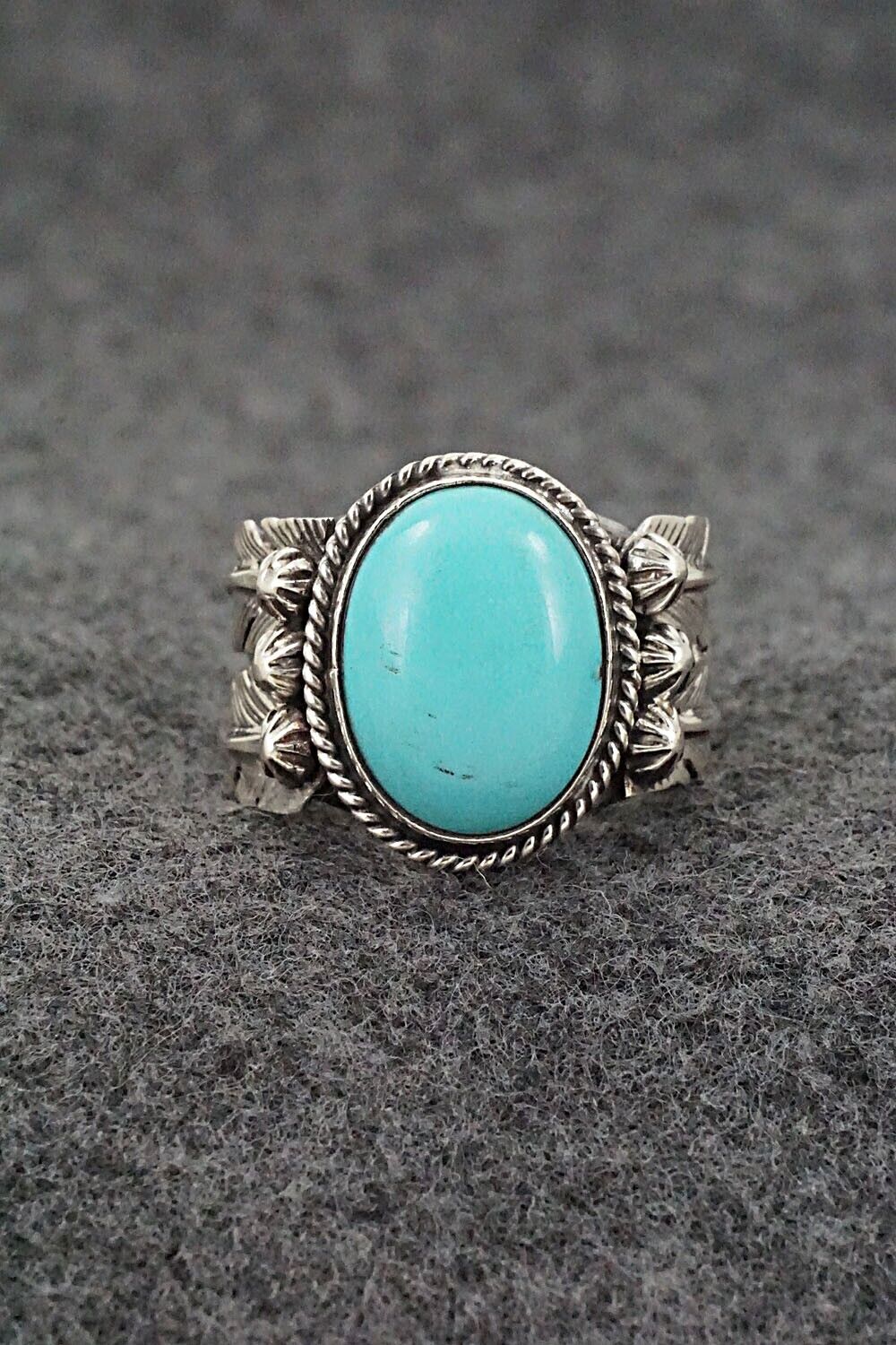 Turquoise & Sterling Silver Ring - Bobby Platero - Size 8