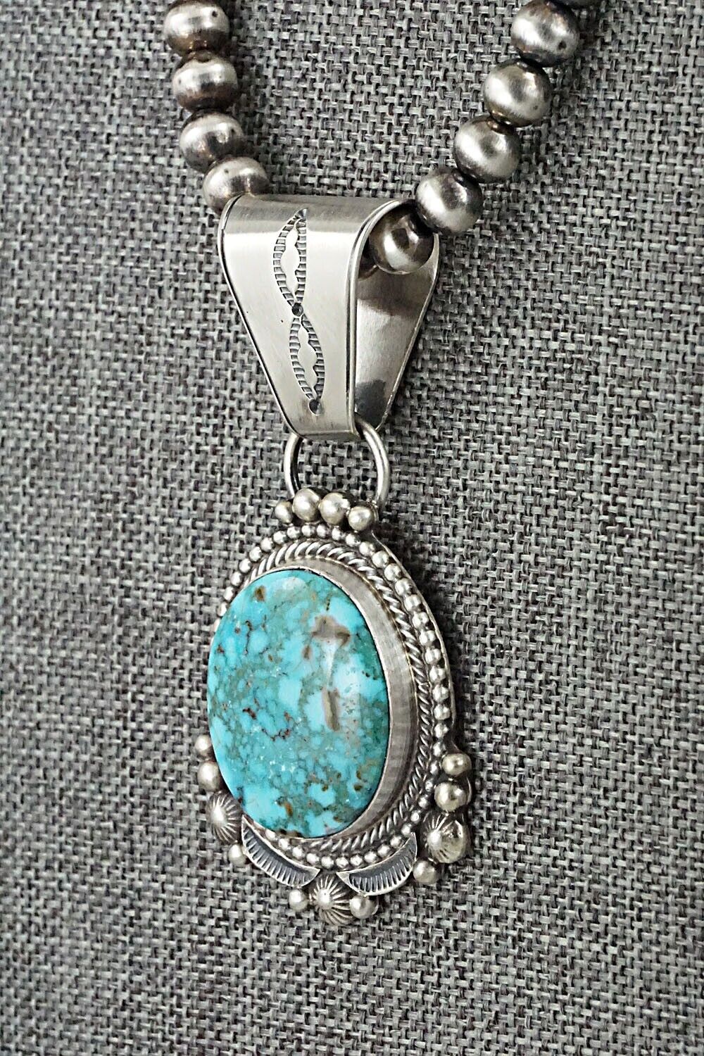 Turquoise & Sterling Silver Necklace - Tom Lewis