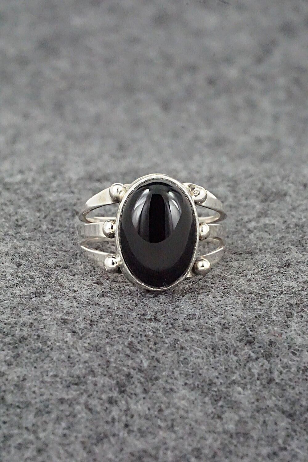 Onyx & Sterling Silver Ring - Paige Gordon - Size 6.5