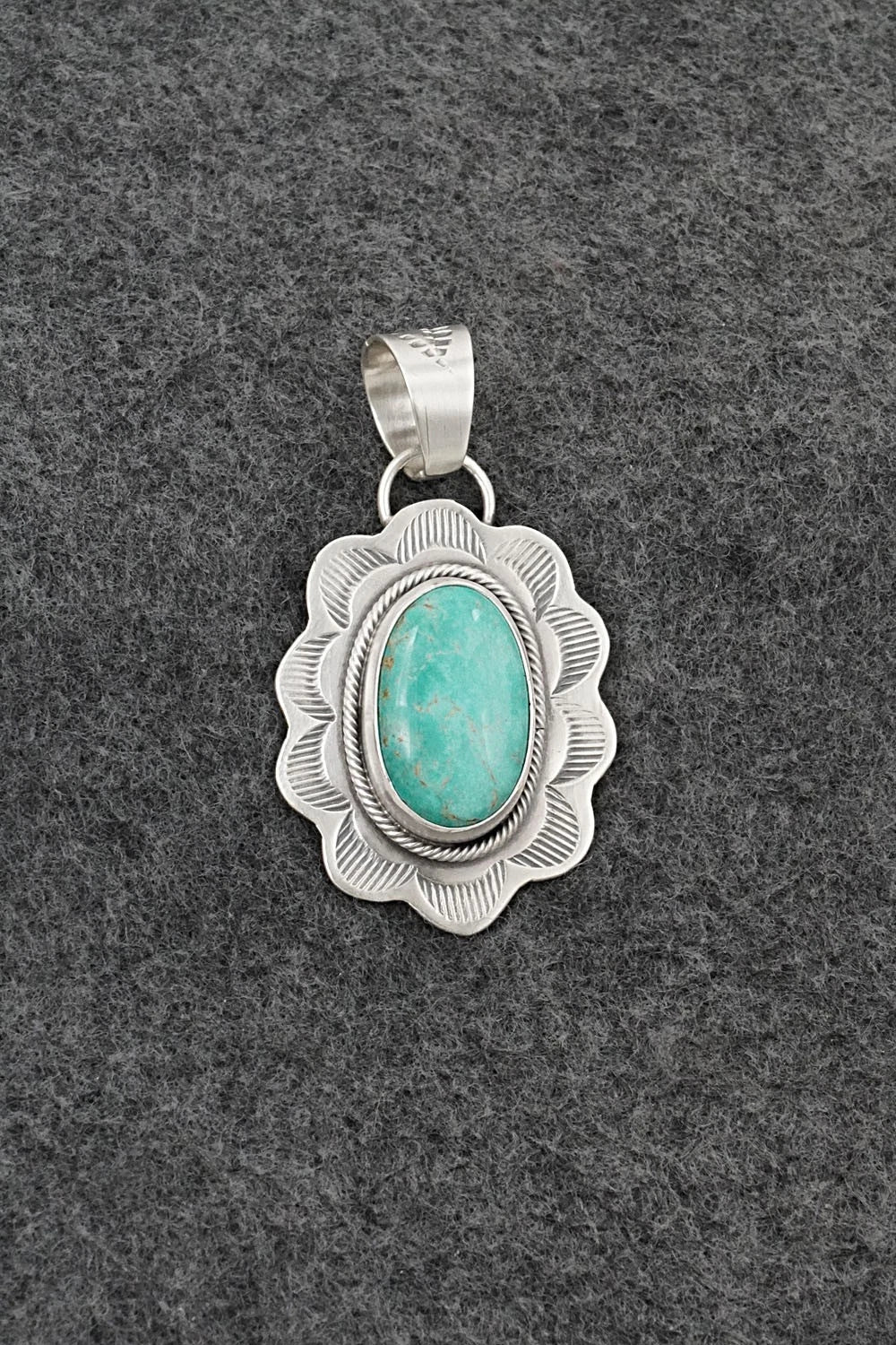 Turquoise & Sterling Silver Pendant - Cordell Platero
