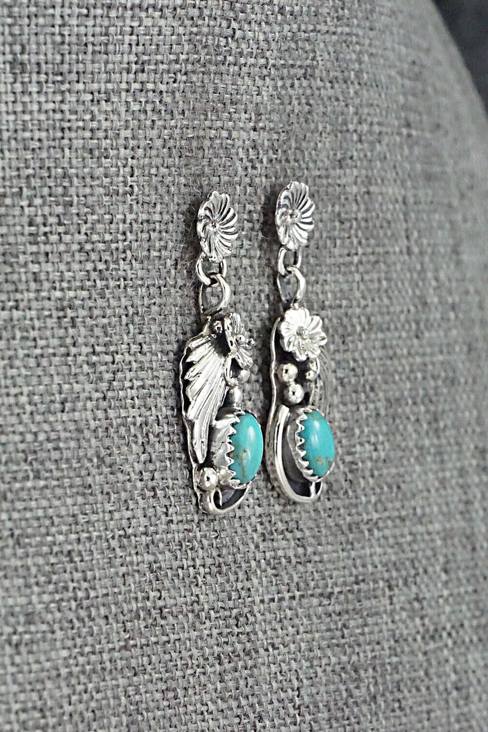 Turquoise & Sterling Silver Earrings - Verley Betone