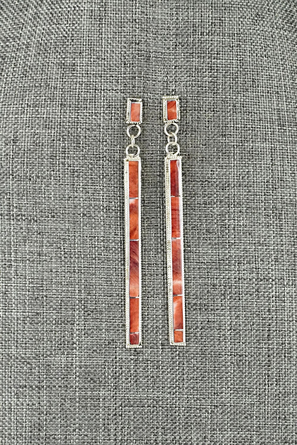 Spiny Oyster & Sterling Silver Earrings - Ricky Booqua
