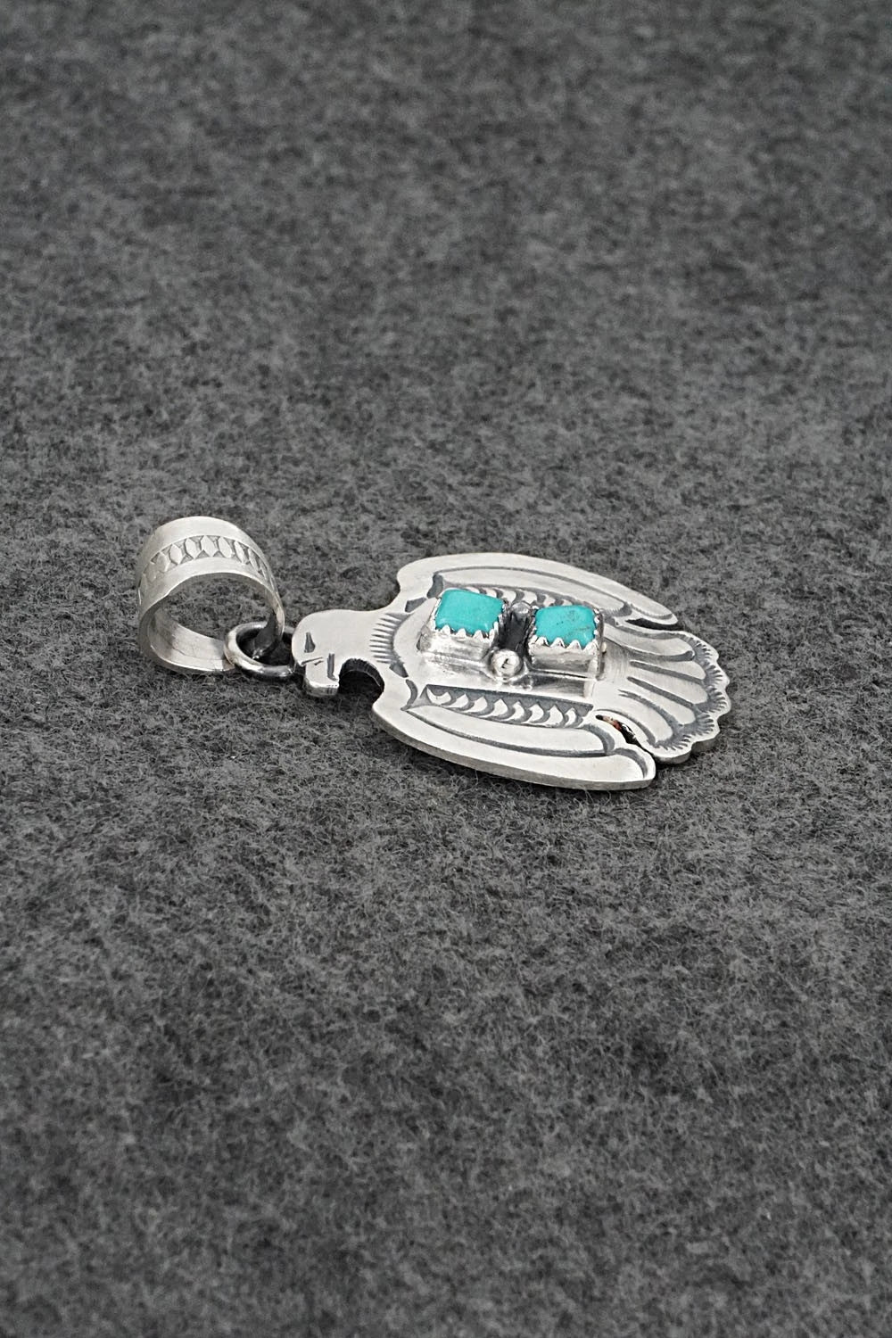 Turquoise & Sterling Silver Pendant - Robinson Martinez