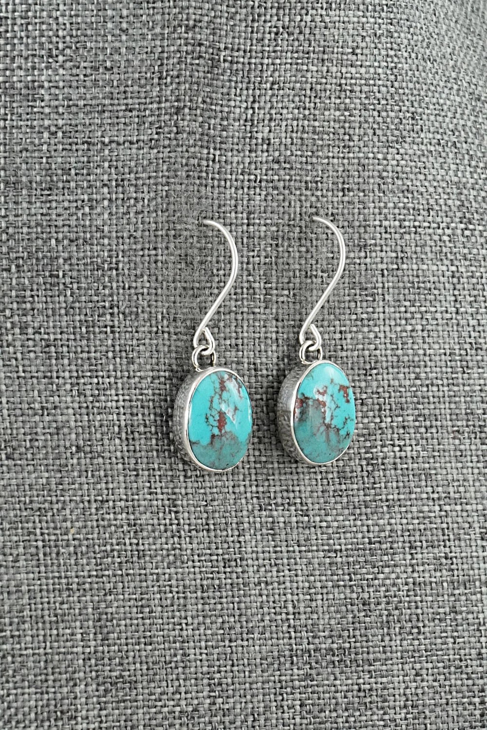 Turquoise & Sterling Silver Earrings - Eugene Gruber