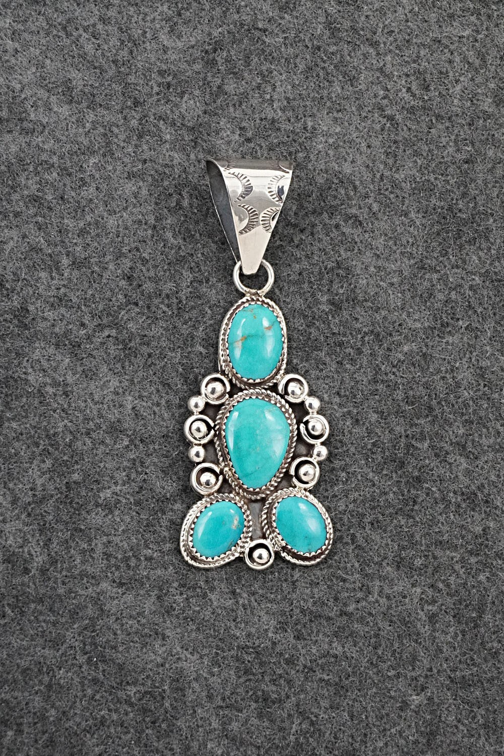 Turquoise & Sterling Silver Pendant - Ernest Hawthorne