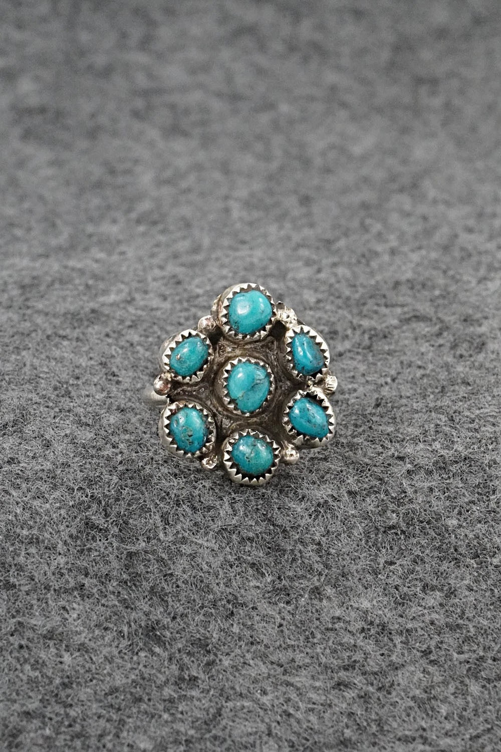 Turquoise & Sterling Silver Ring - Priscilla Reeder - Size 8