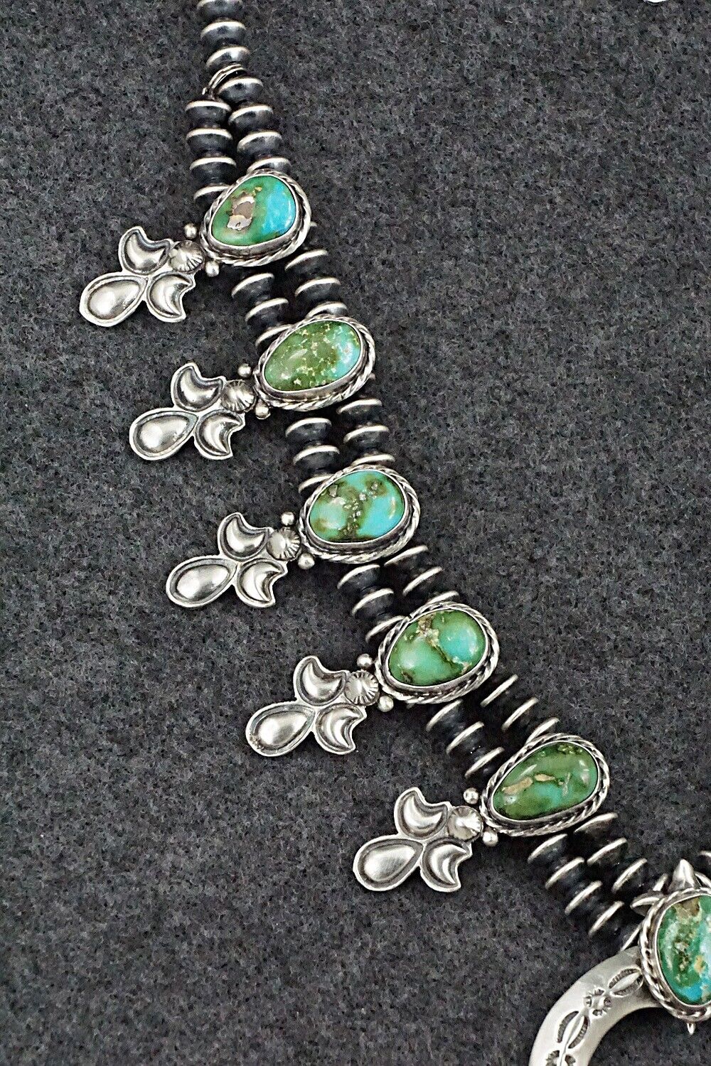 Turquoise & Sterling Silver Squash Blossom Set - Adrienne Gordon