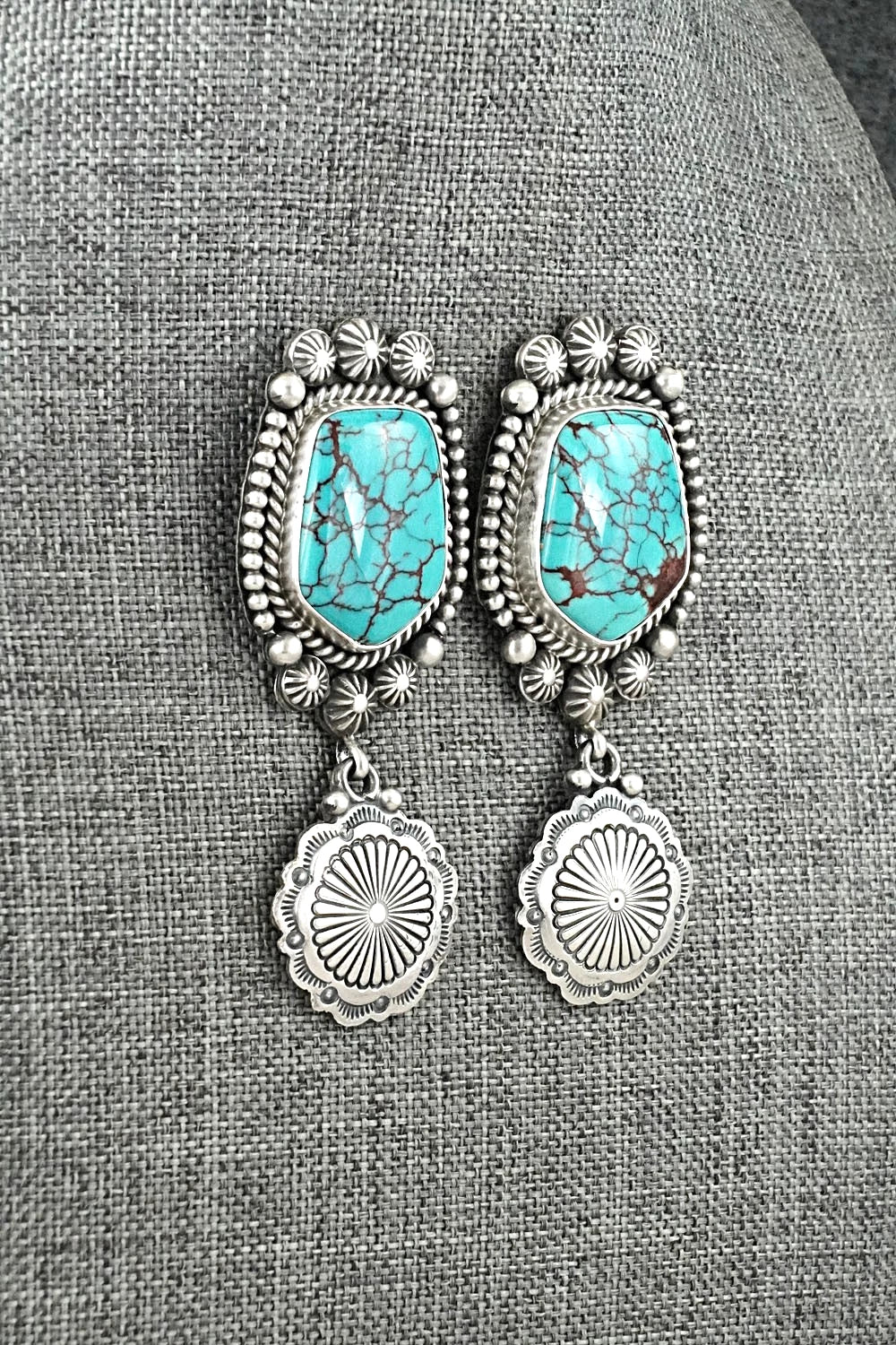 Turquoise & Sterling Silver Earrings - Michael Calladitto