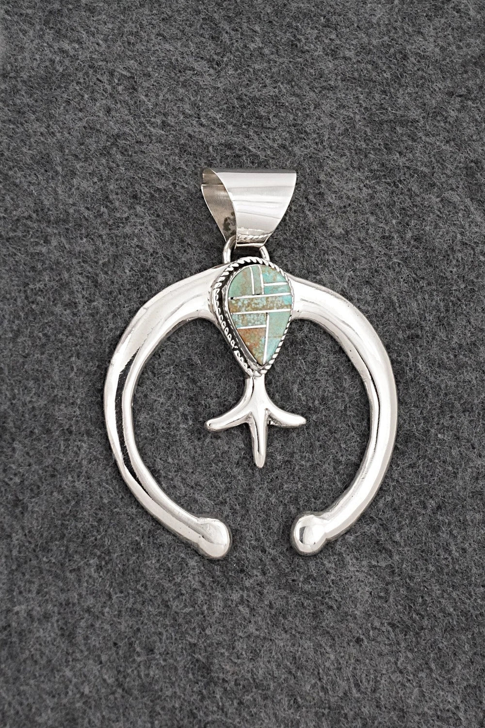 Turquoise & Sterling Silver Pendant - Joseph Martinez