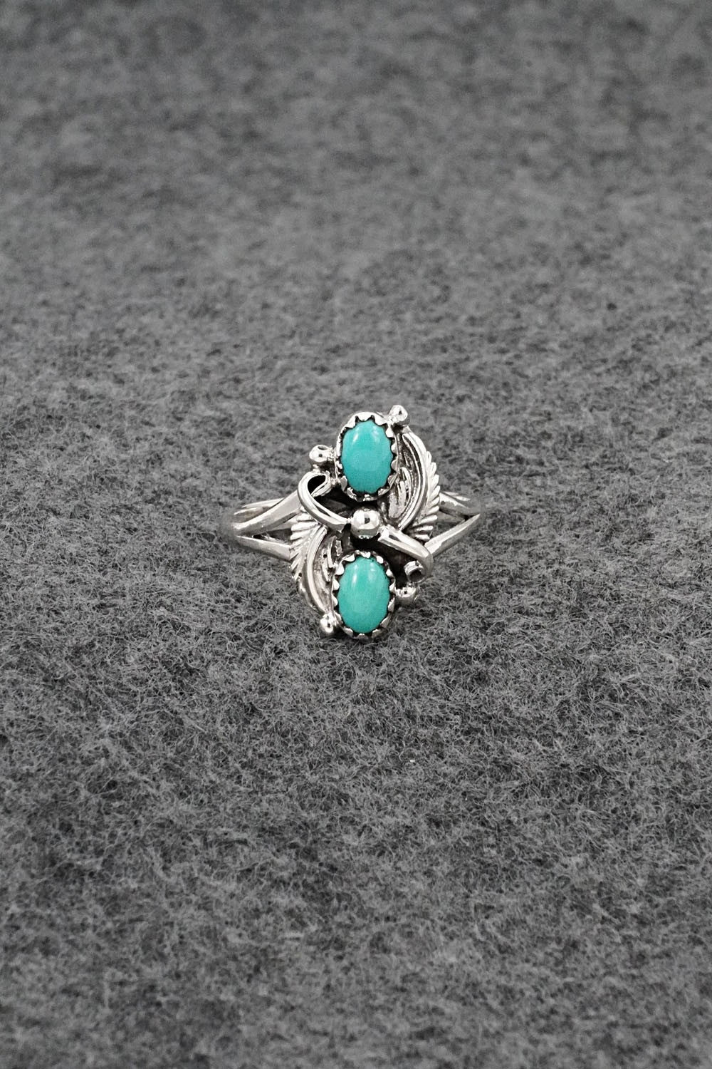 Turquoise and Sterling Silver Ring - Judy Largo - Size 7.75