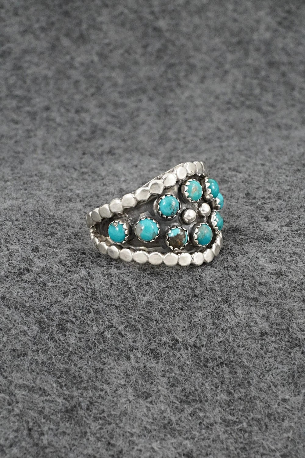 Turquoise & Sterling Silver Ring - Harry B. Yazzie - Size 9