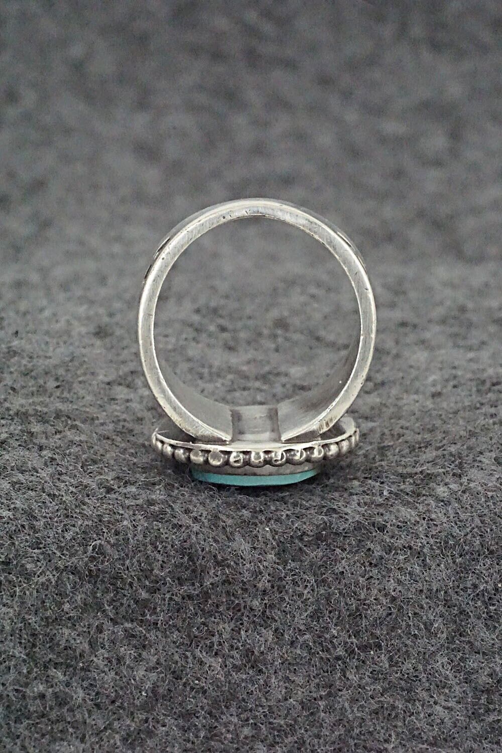Turquoise & Sterling Silver Ring - Samuel Yellowhair - Size 8.5